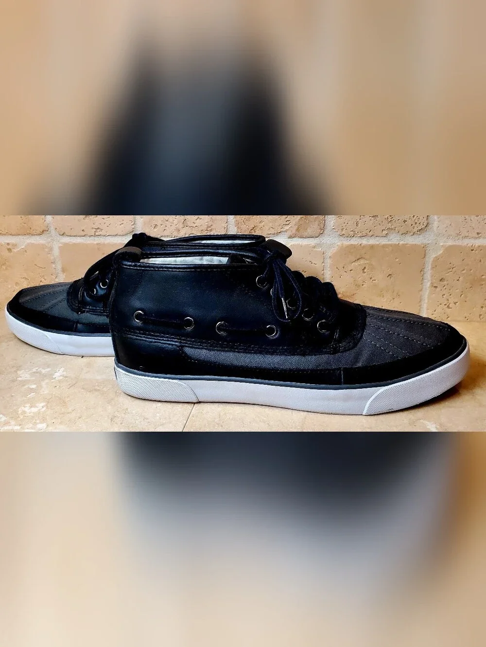 Polo Ralph Lauren Mens Parkstone Mid Sneakers Black/Gray Size 10 D Lace Up